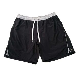 Vuori Men’s Athletic Shorts Black with Gray Waistband